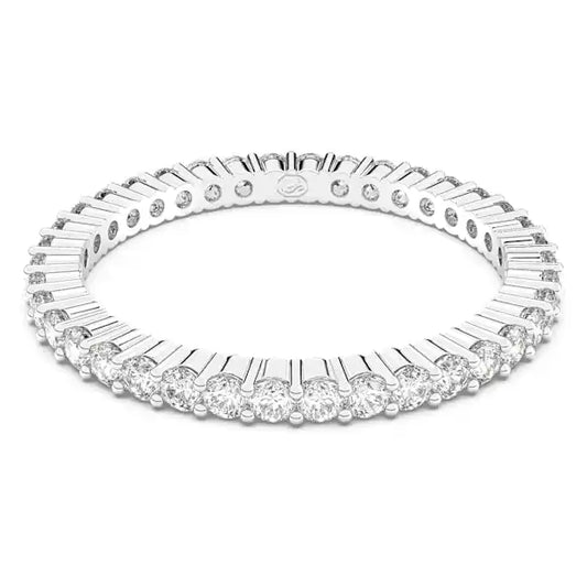 Swarovski Matrix Vittore ring Round cut, White, Silver-tone finish 5656298 5655705 5656300