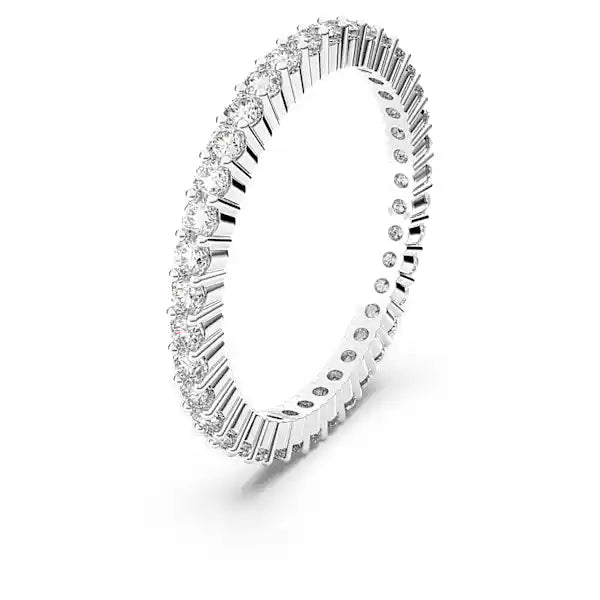 Swarovski Matrix Vittore ring Round cut, White, Silver-tone finish 5656298 5655705 5656300