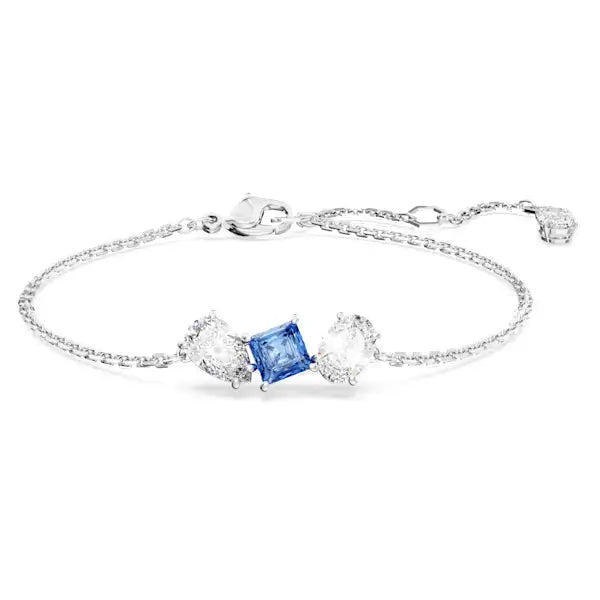 Swarovski Mesmera bracelet Mixed cuts, Blue, Rhodium plated 5668359