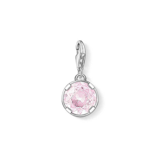 Thomas Sabo Silver Round Pink Synthetic Corundum Charm 1246-048-9