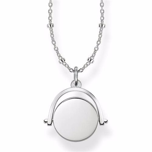 Thomas Sabo Sterling Silver Love Bridge Disc Necklace LBKE0003-001-12-L45v