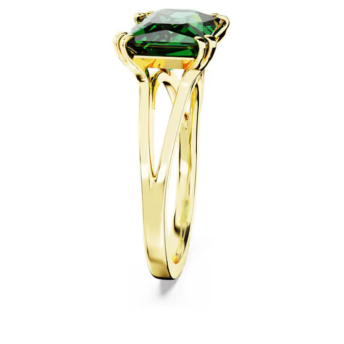 Swarovski Stilla Cocktail Ring Rectangular Cut, Green, Gold-Tone Plated 5677140, 5677150, 5677147