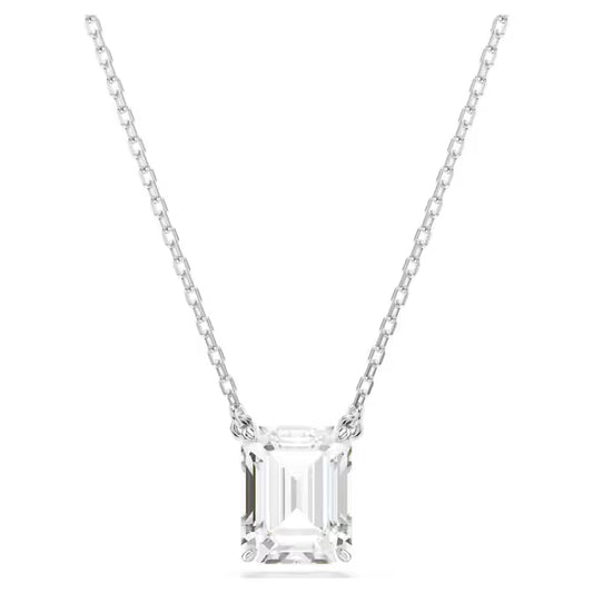 Swarovski Stilla Pendant Octagon Cut, White, Rhodium Plated 5693405