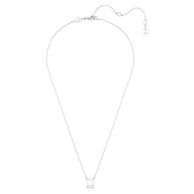 Swarovski Stilla Pendant Octagon Cut, White, Rhodium Plated 5693405