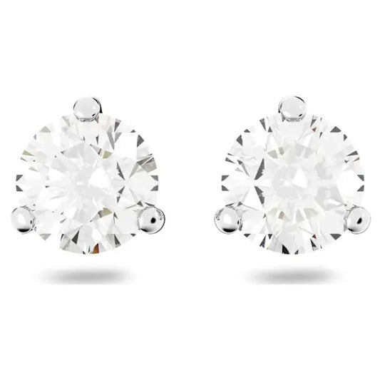 Swarovski Stilla stud earrings Round cut, White, Rhodium plated 1800046