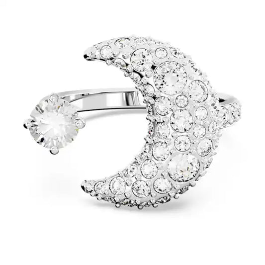 Swarovski Sublima open ring Moon, White, Rhodium plated 5677139