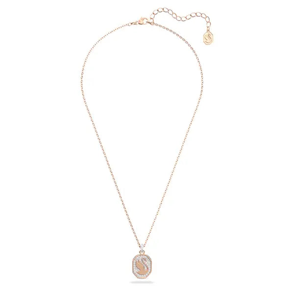 Swarovski Swan pendant Swan, White, Rose gold-tone plated 5621106