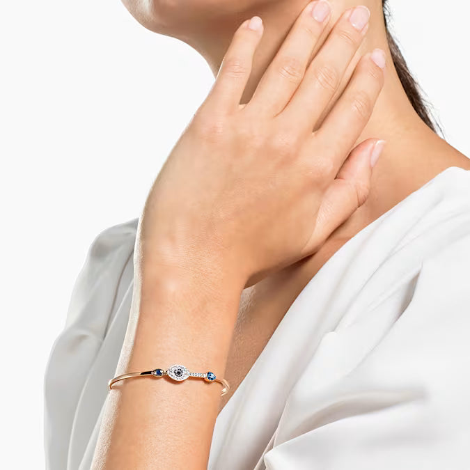 Swarovski  Symbolica Duo Evil Eye Bangle, Blue, Mixed Metal Finish Plating 5171991
