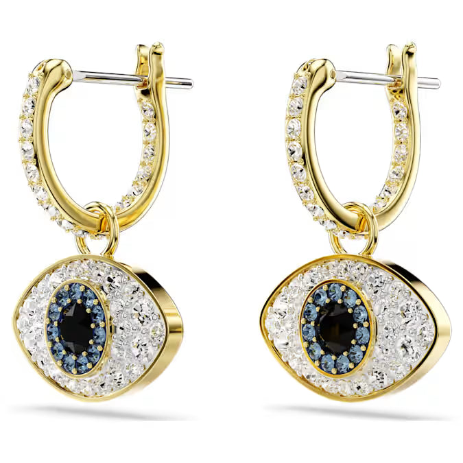Swarovski Symbolica Drop Earrings Evil Eye, Blue, Gold-Tone Plated 5692163