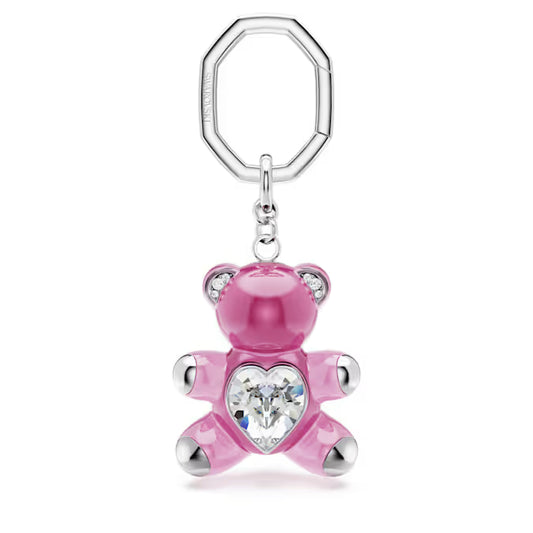 Swarovski Teddy key ring Bear, Pink, Rhodium plated 5735365