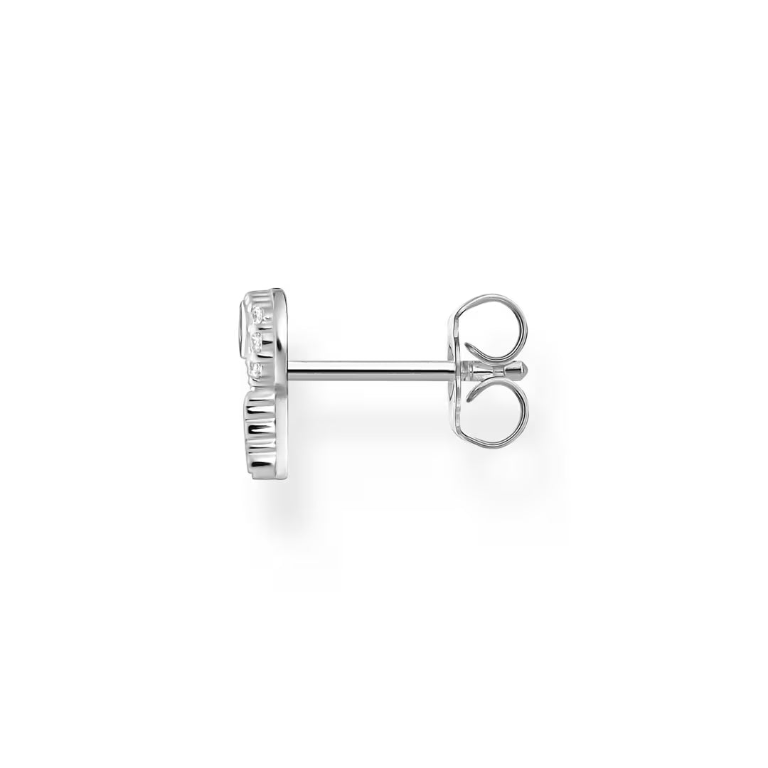 Thomas Sabo Sterling Silver Single Key Stud Earring With White Zirconia Stones H2220-051-14