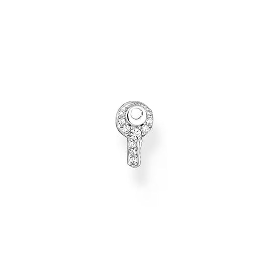 Thomas Sabo Sterling Silver Single Key Stud Earring With White Zirconia Stones H2220-051-14