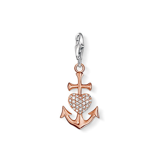 Thomas Sabo Rose Gold Plated & Cubic Zirconia Faith, Love, Hope Charm 0929-416-14