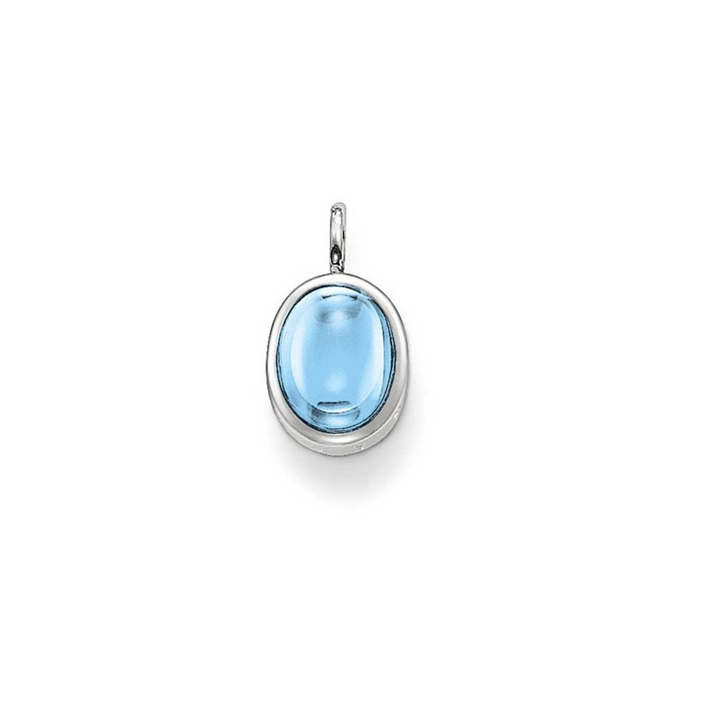 Thomas Sabo Glam And Soul Sterling Silver Imitation Aquamarine Oval Shape Pendant  PE426-009-1