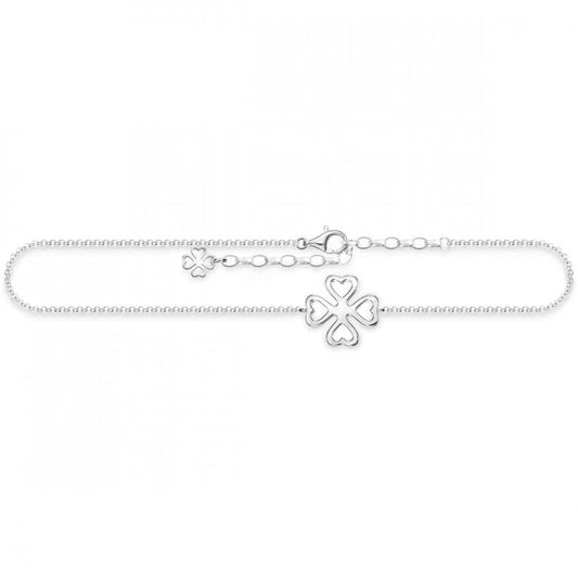 Thomas Sabo sterling silver Open Clover Anklet AK0006-001-21-l27v