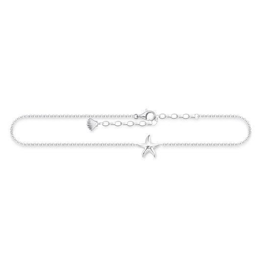 Thomas Sabo sterling silver glam & soul Anklet seastar AK0008-001-21-l27v