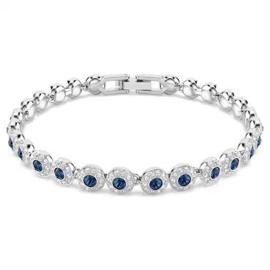 Swarovski Una Angelic Bracelet Round Cut, Blue, Rhodium Plated 5733401