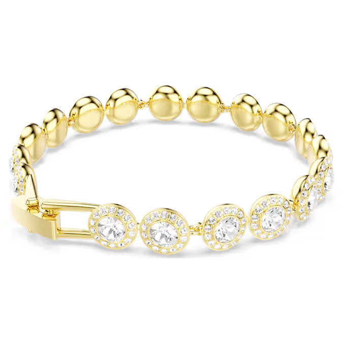 Swarovski Una Angelic Bracelet Round Cut, Pavé, Medium, White, Gold-Tone Plated 5505469