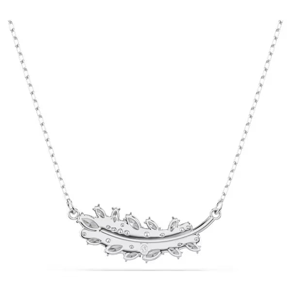 Swarovski Vienna Pendant Mixed Cuts, Feather, White, Rhodium Plated 5756111