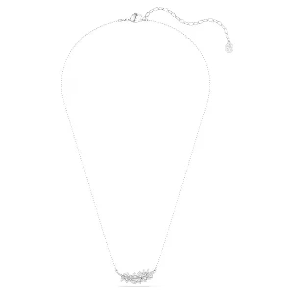 Swarovski Vienna Pendant Mixed Cuts, Feather, White, Rhodium Plated 5756111