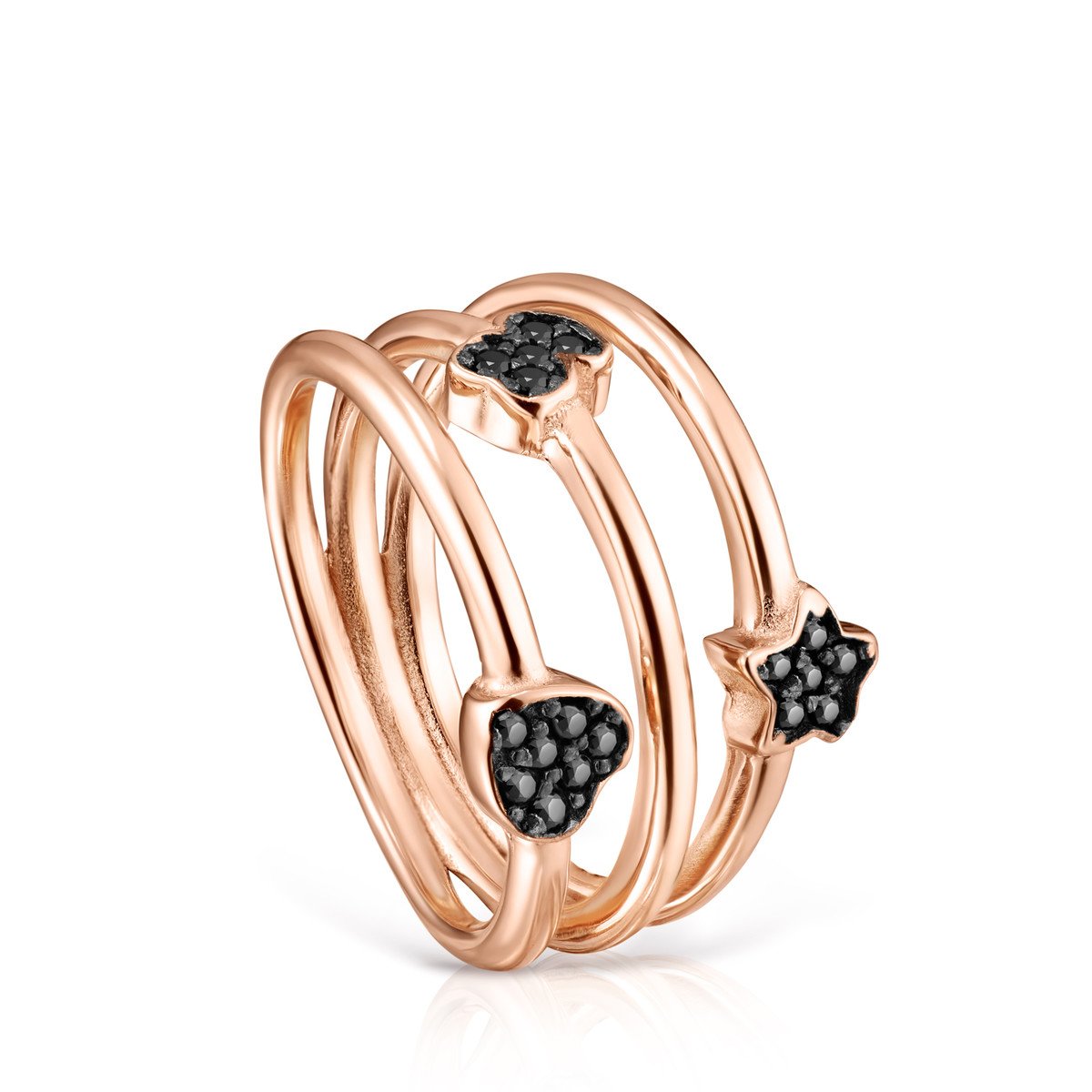 Tous Rose Gold Vermeil Motif Ring with Spinels 914935511