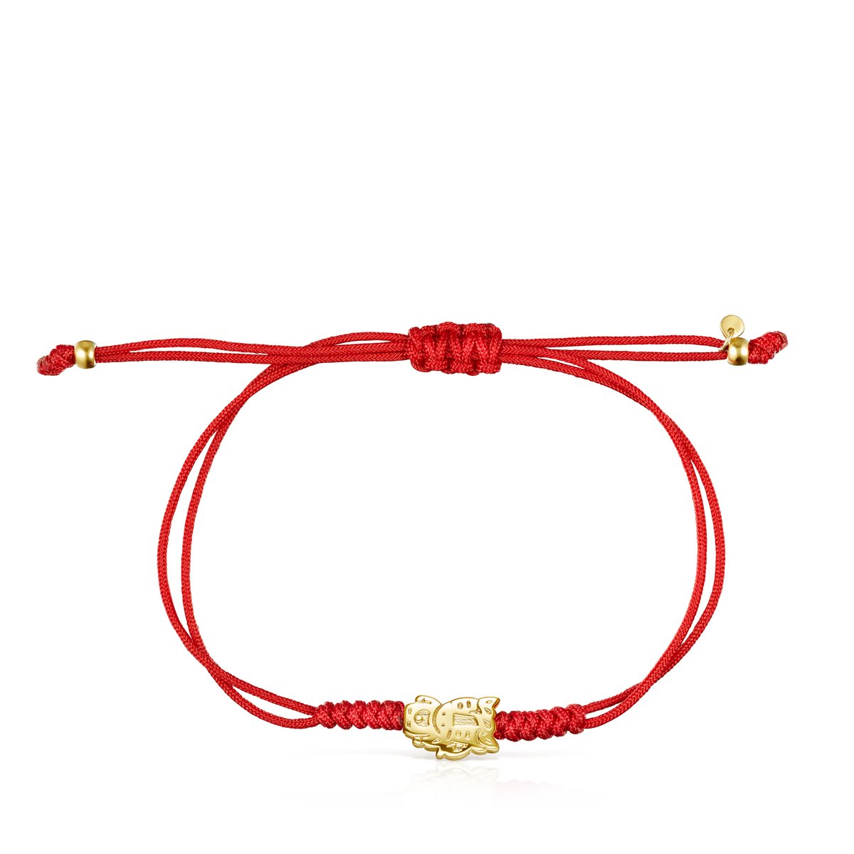 Tous Chinese Horoscope Horse Bracelet in Gold and Red Cord 918431030