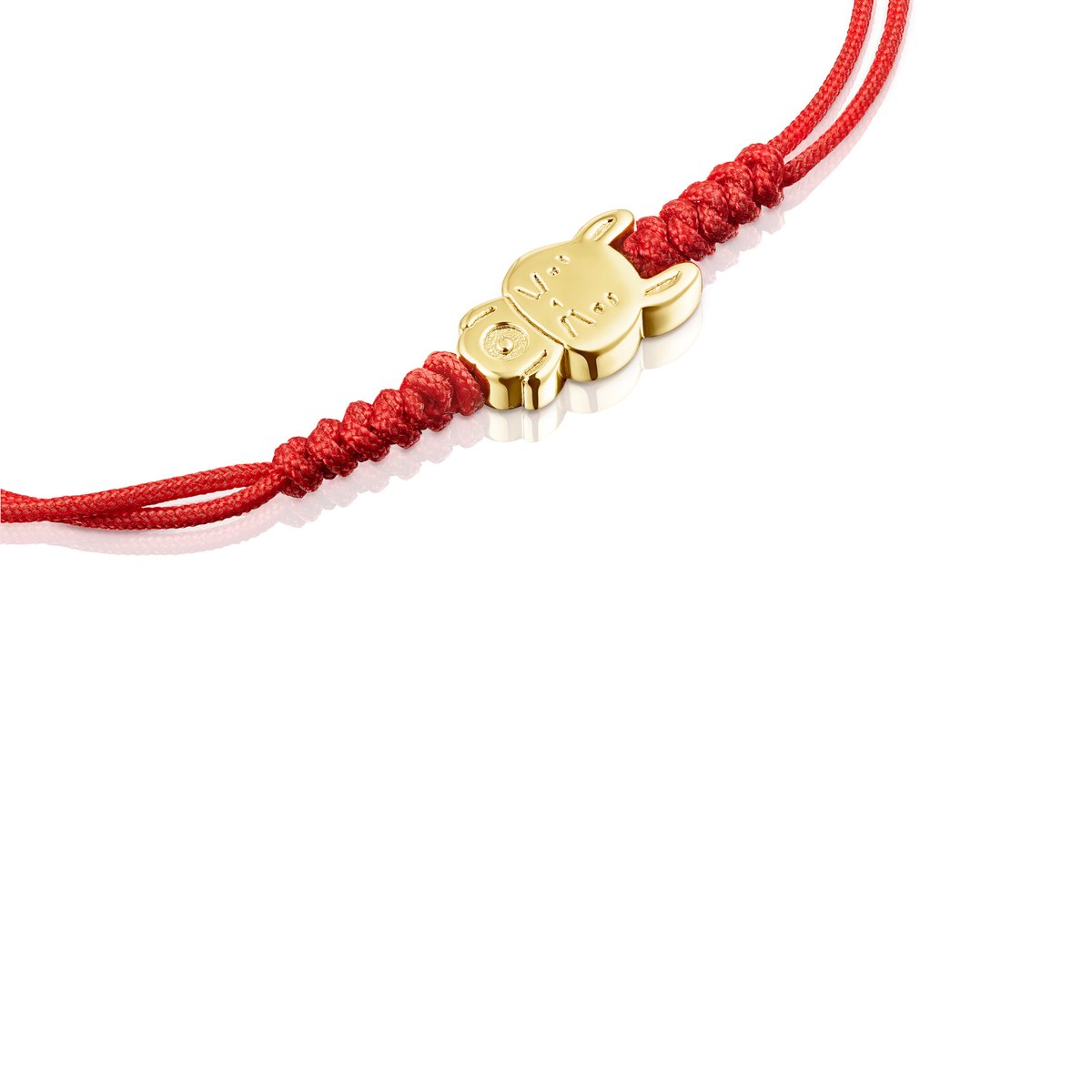 Tous Chinese Horoscope Rabbit Bracelet in Gold and Red Cord 918431050