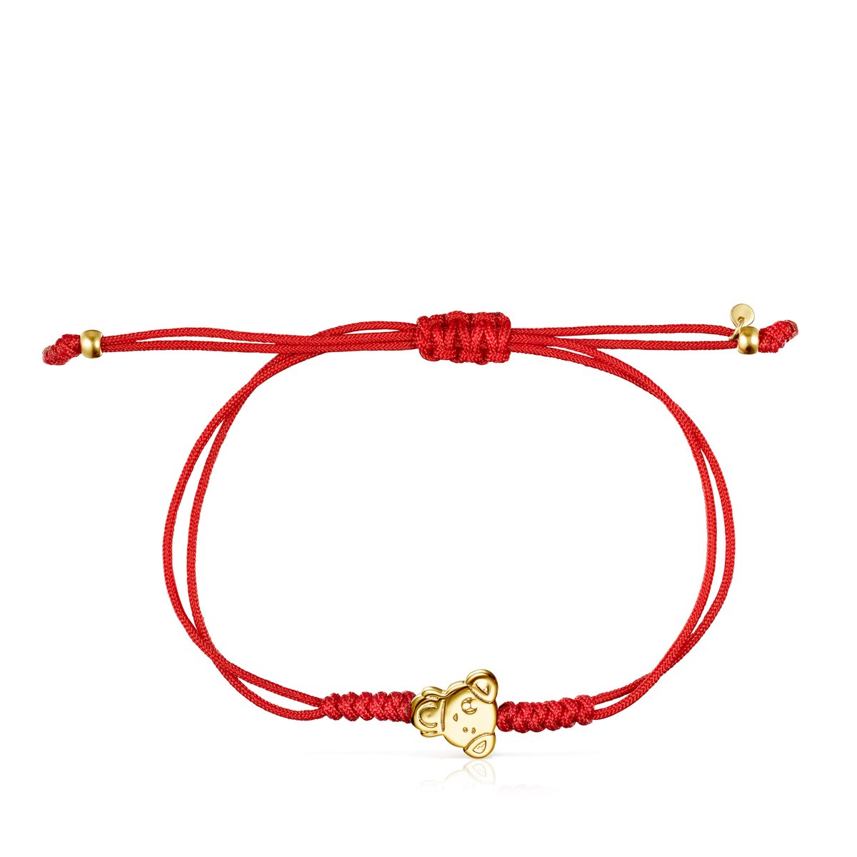 Tous Chinese Horoscope Dog Bracelet in Gold and Red Cord 918431090