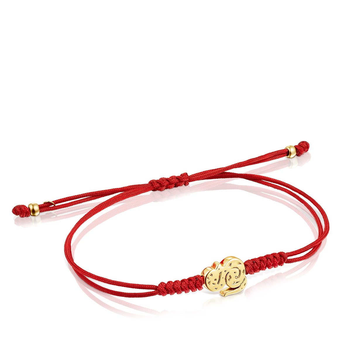 Tous Chinese Horoscope Snake Bracelet in Gold and Red Cord 918431110
