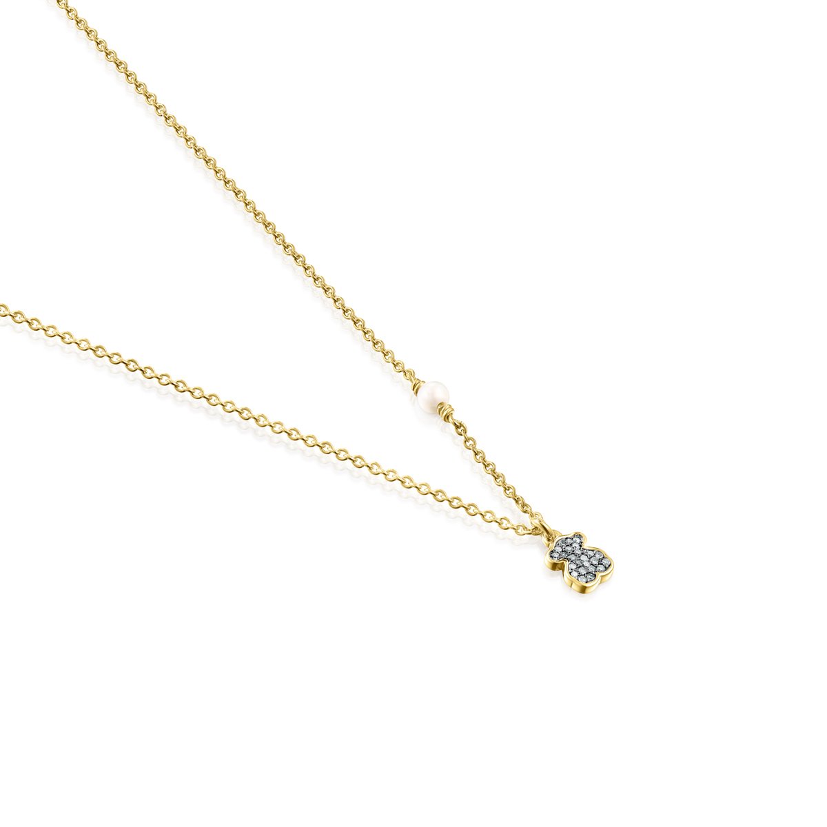 Tous Nocturne bear Necklace in Gold Vermeil with Diamonds and Pearl 918442590