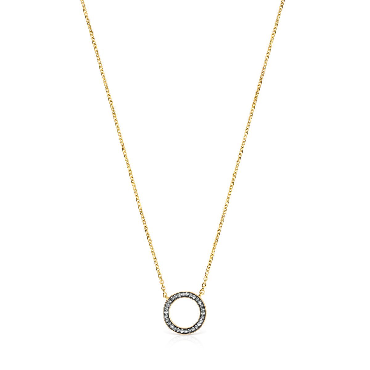 Tous Nocturne disc Necklace in Gold Vermeil with Diamonds 918442570