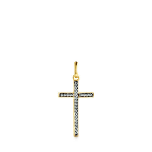 Tous Nocturne cross Pendant in Gold Vermeil with Diamonds 918444540