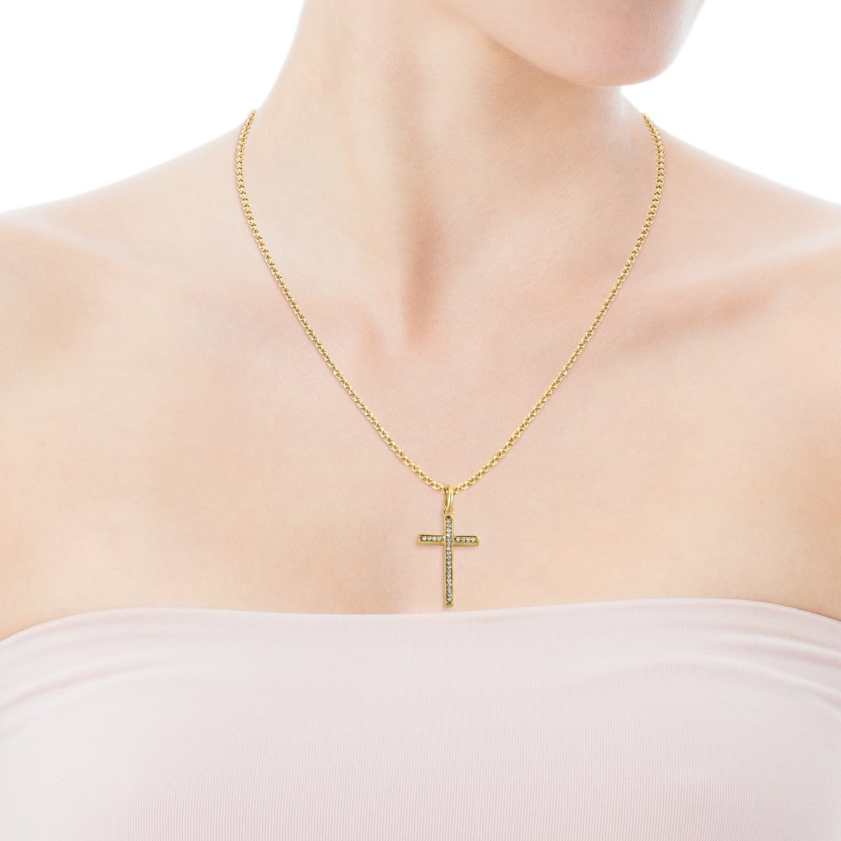 Tous Nocturne cross Pendant in Gold Vermeil with Diamonds 918444540