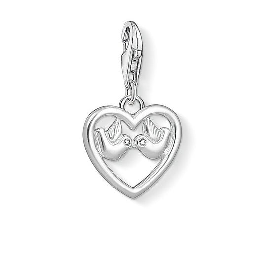 Thomas Sabo Silver Heart With Doves Charm 1383-051-14