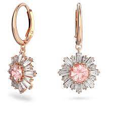 Sunshine hoop earrings Pink, Rose-gold tone plated 5642965