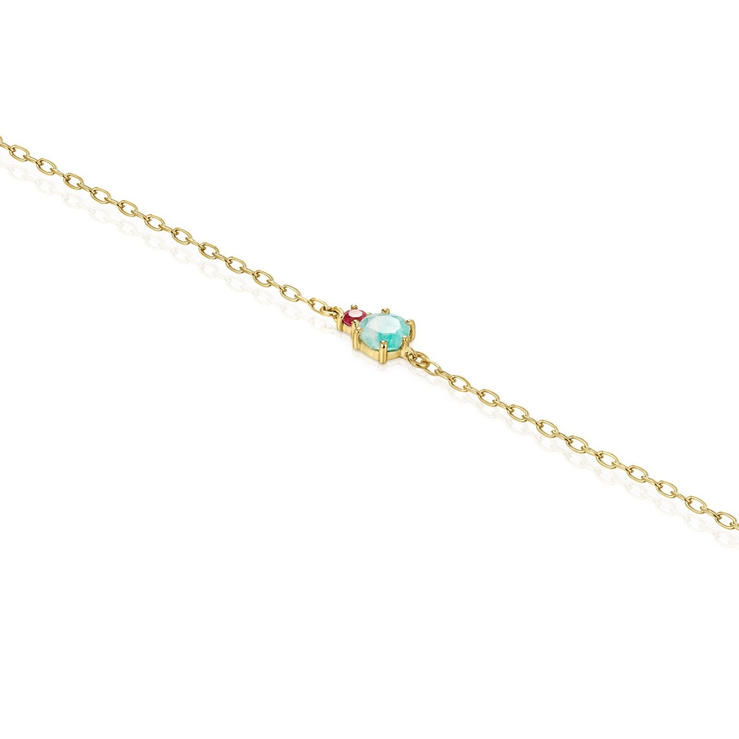 Tous Mini Ivette Bracelet in Gold with Amazonite and Ruby 912191010