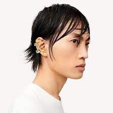 Lucent ear cuff Single, Magnetic, Yellow, Gold-tone plated 5613552