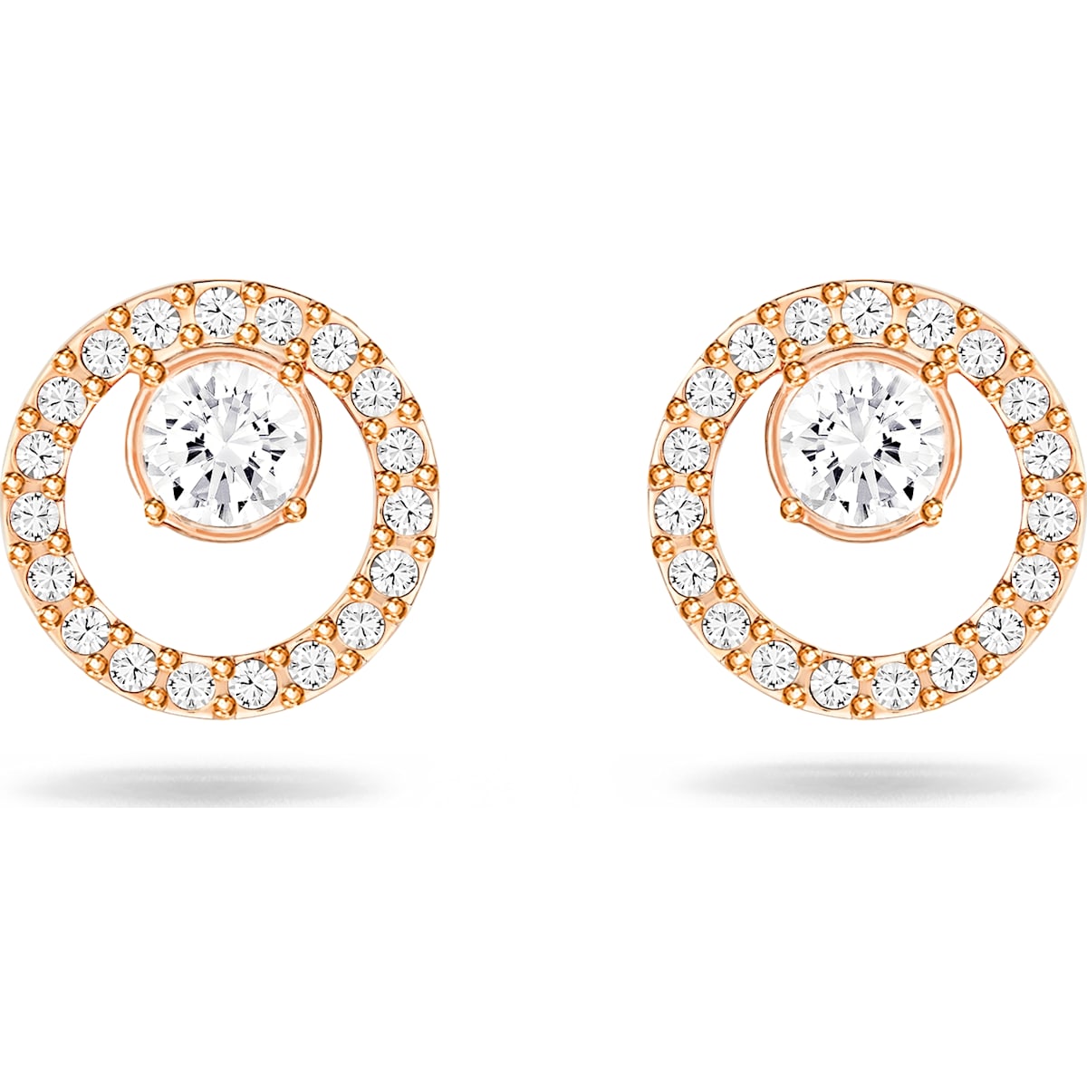 Swarovski Creativity stud earrings, Circular, White, Rose gold-tone plated 5199827