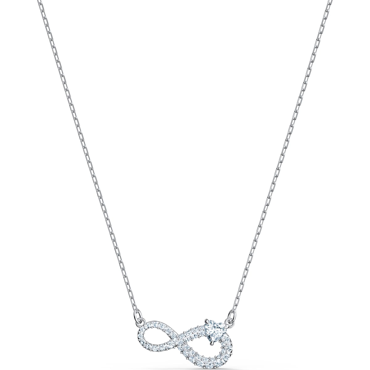 Swarovski Infinity necklace, Infinity, White, Rhodium plated 5520576