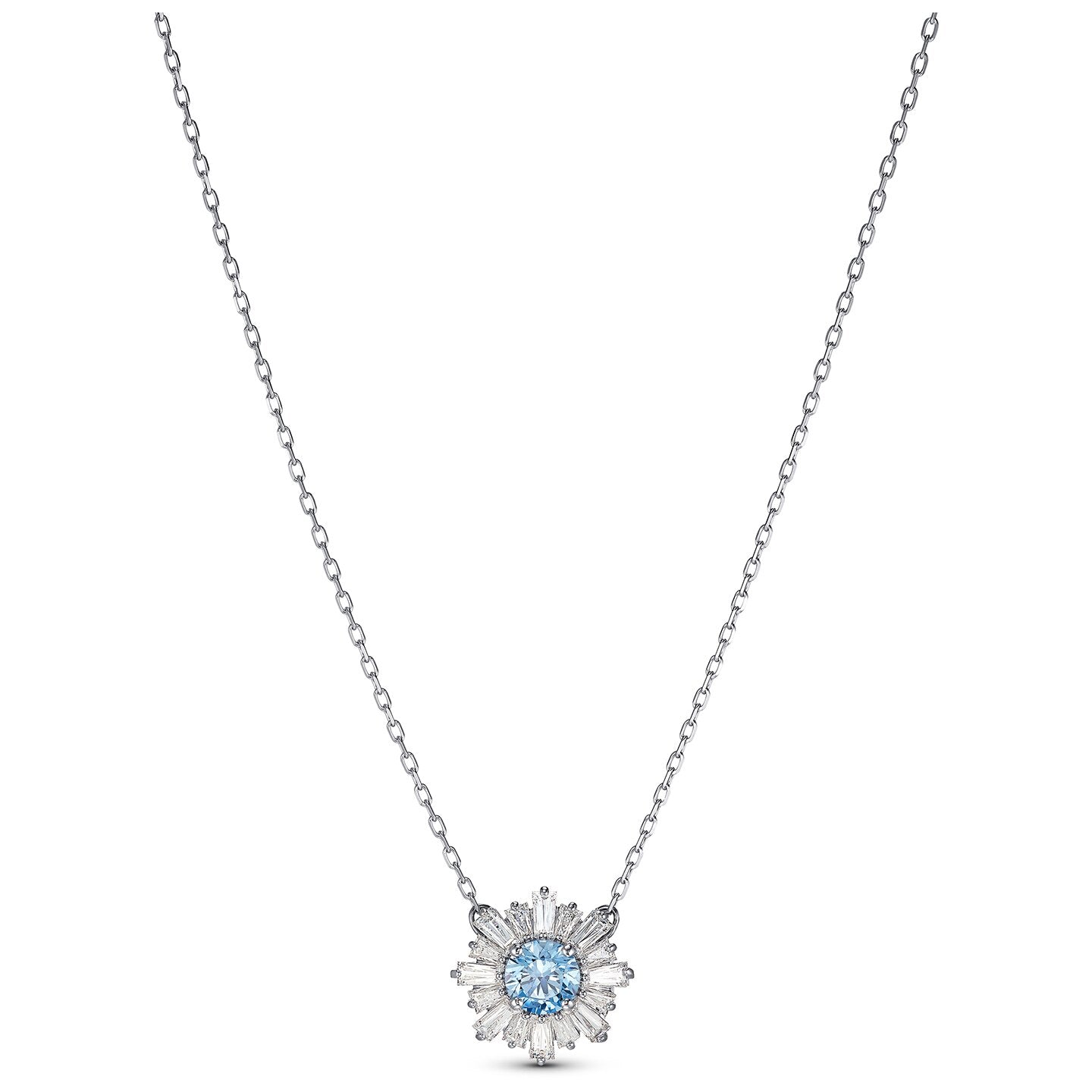 Swarovski Sunshine Pendant, Blue, Rhodium plated 5536742