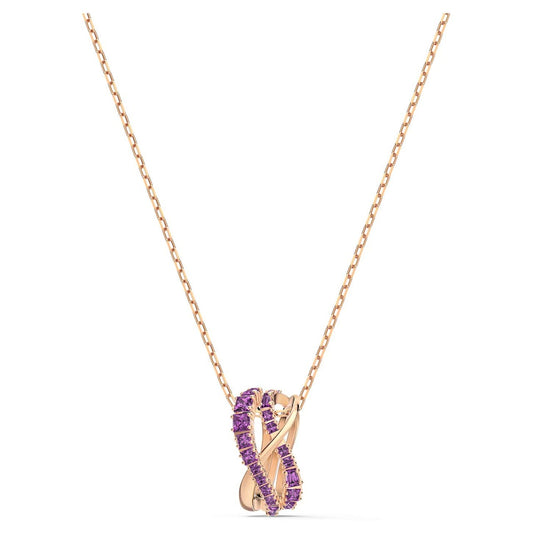 Swarovski Crystal Twist Rows Pendant, Purple, Rose-gold Tone Plated 5563907