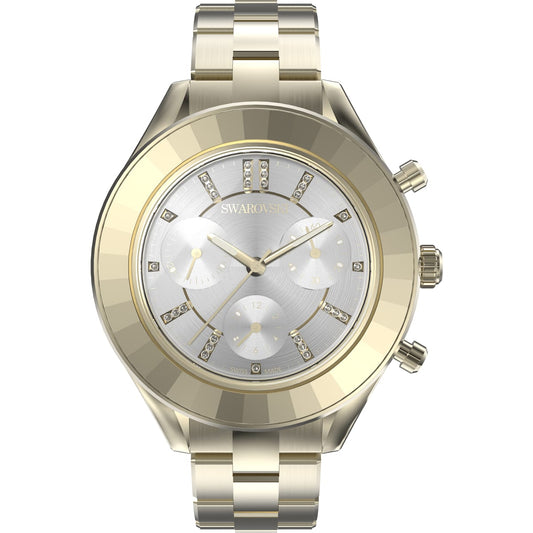 Swarovski Octea Lux Sport watch, Metal bracelet, White, Gold-tone PVD 5610517