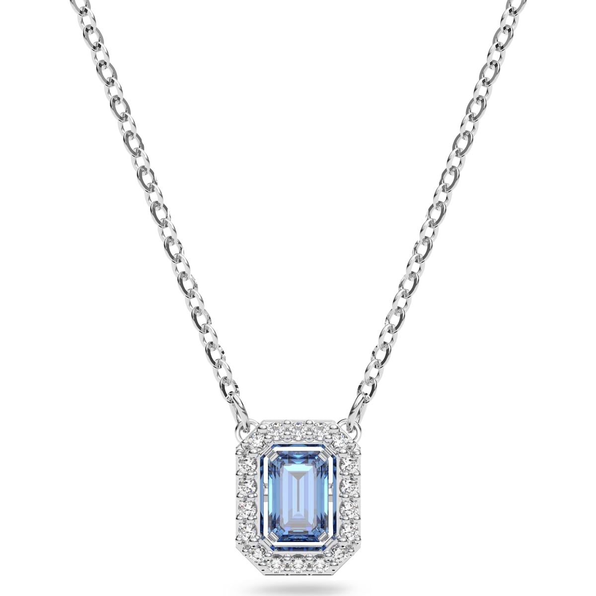 Swarovski Millenia necklace, Octagon cut Swarovski Zirconia, Blue, Rhodium plated 5614926