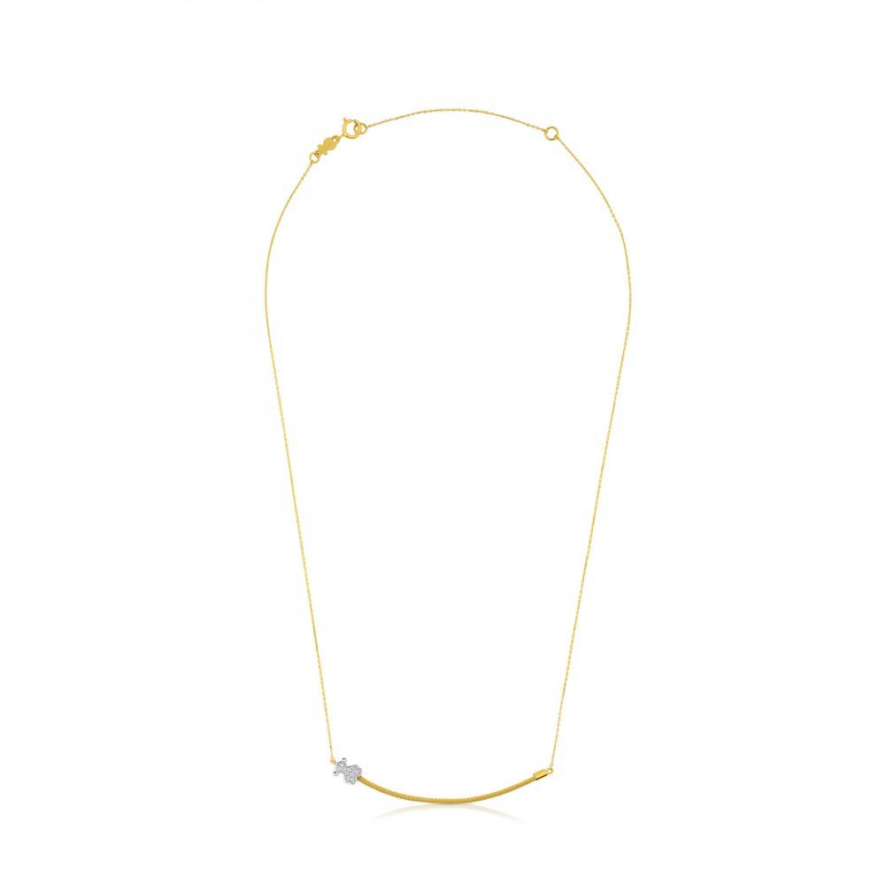 Tous White Gold and Diamonds Icon Mesh Necklace 613102010