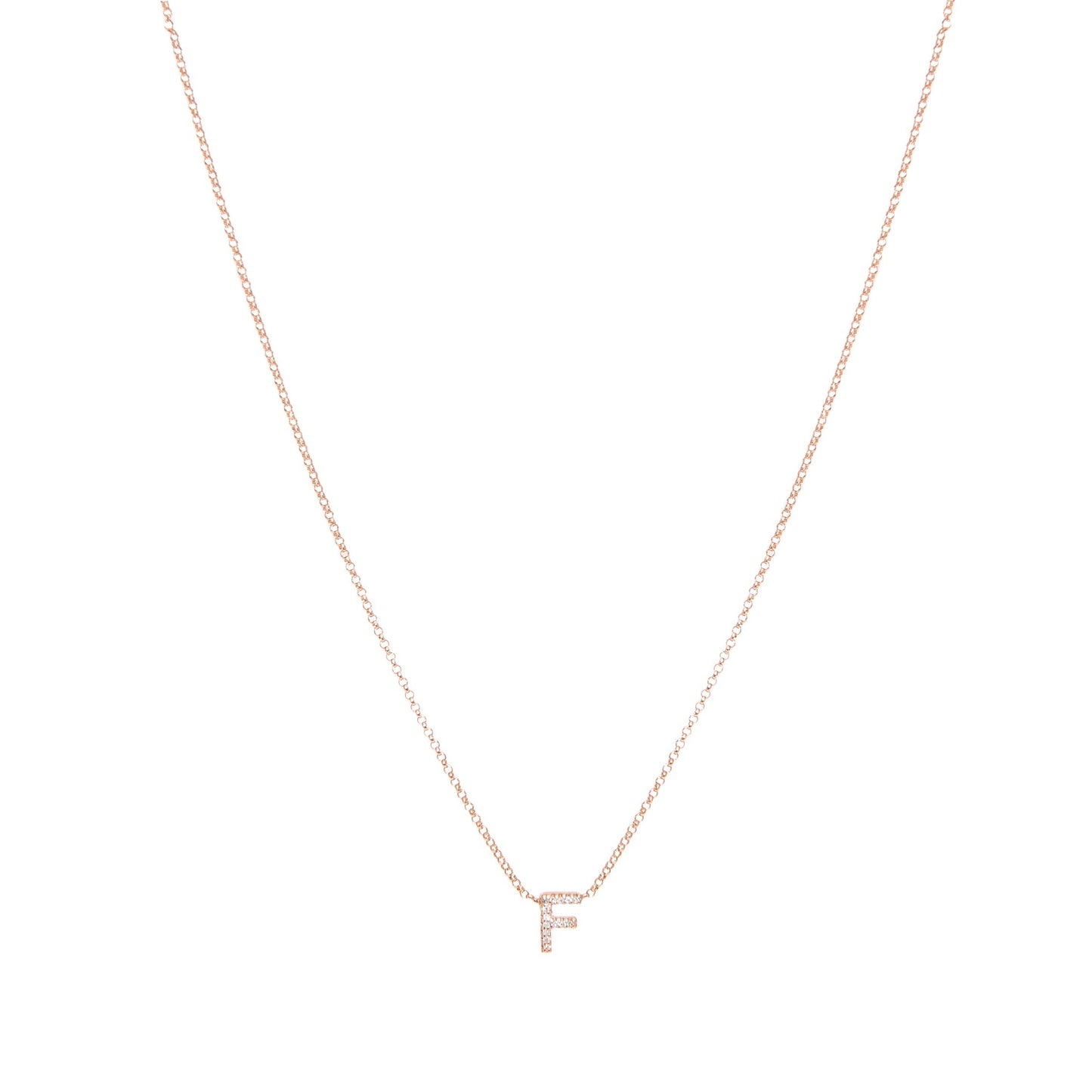 10k Gold Single Diamond Initial Necklace