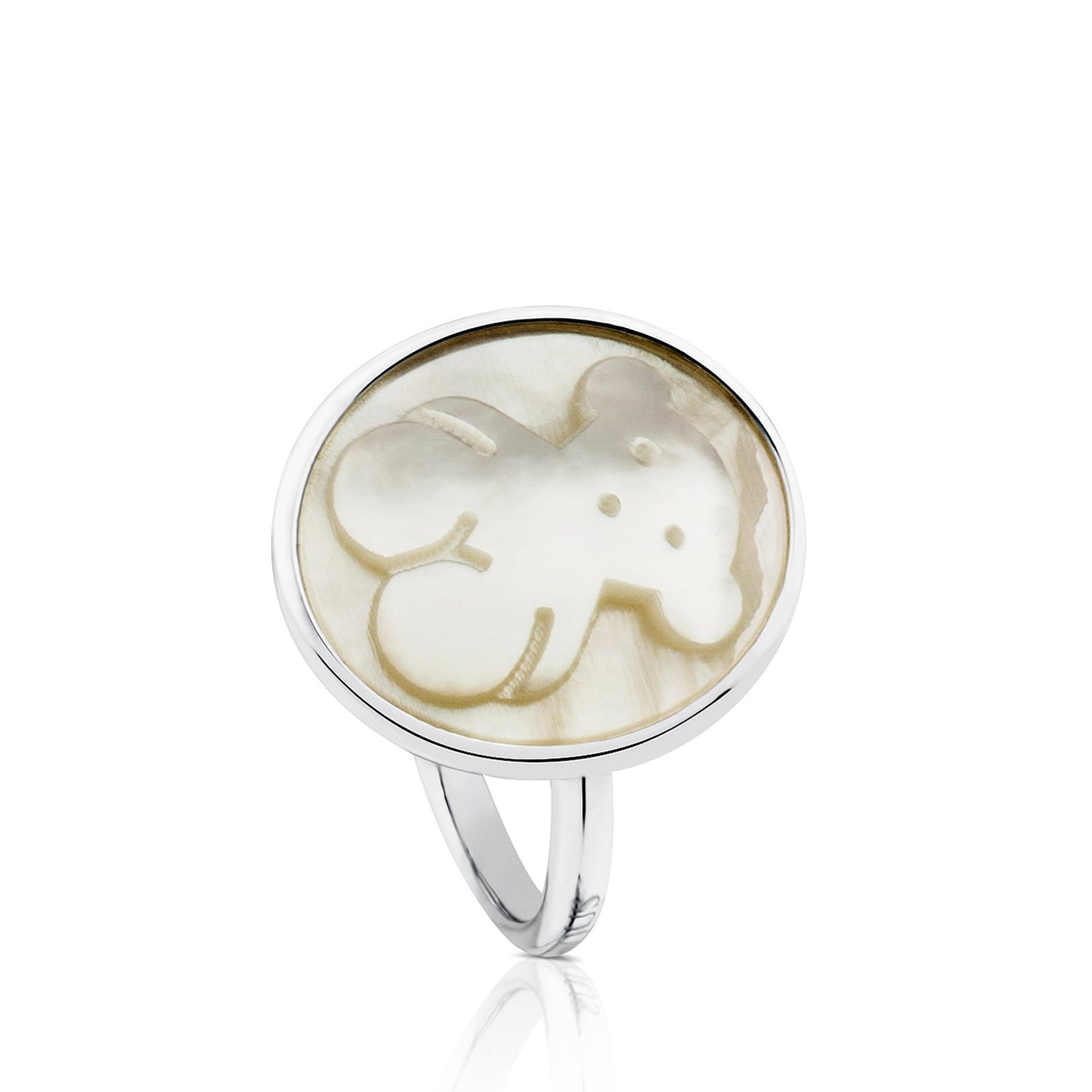 Tous Silver Camee Ring with Mother-of-Pearl 712325601