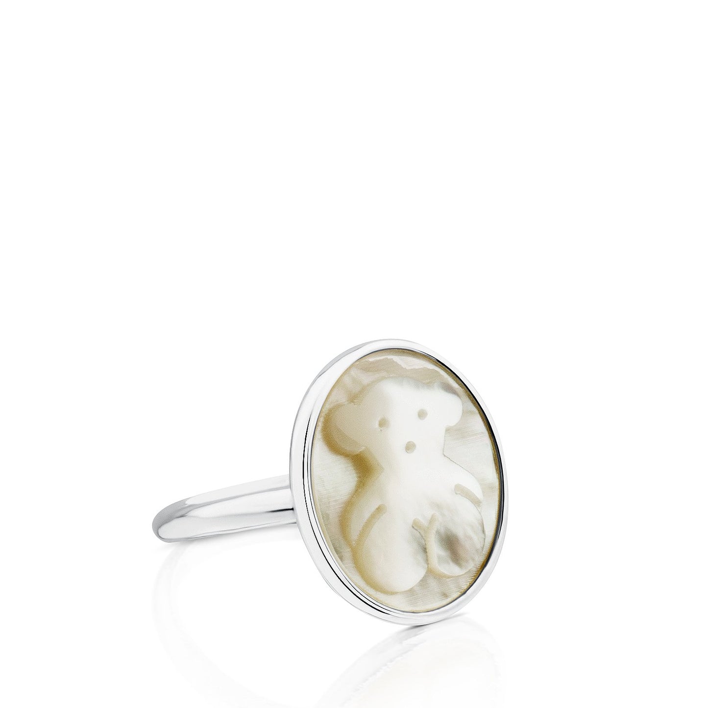 Tous Silver Camee Ring with Mother-of-Pearl 712325601