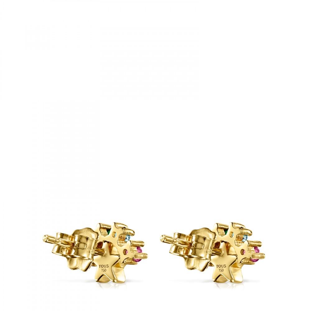 Tous Gold Real Sisy star Earrings with Gemstones 812453040