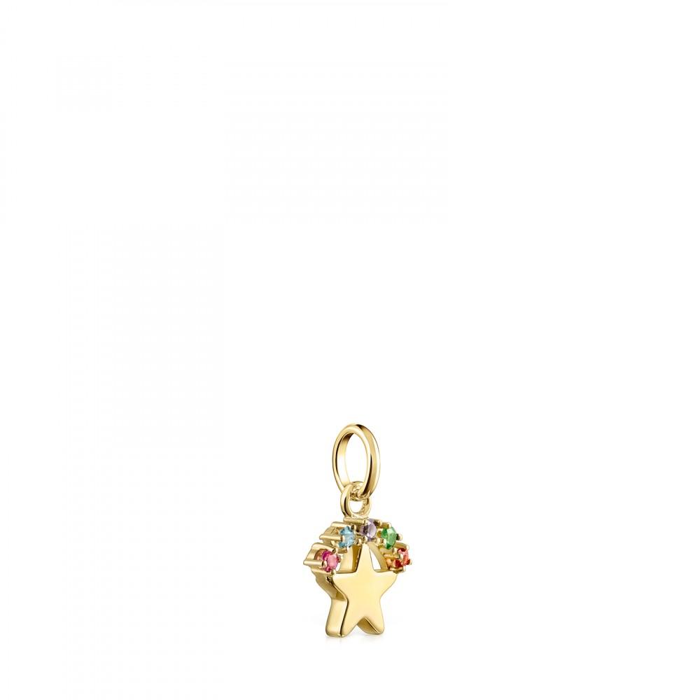 Tous Gold Real Sisy star Pendant with Gemstones 812454030