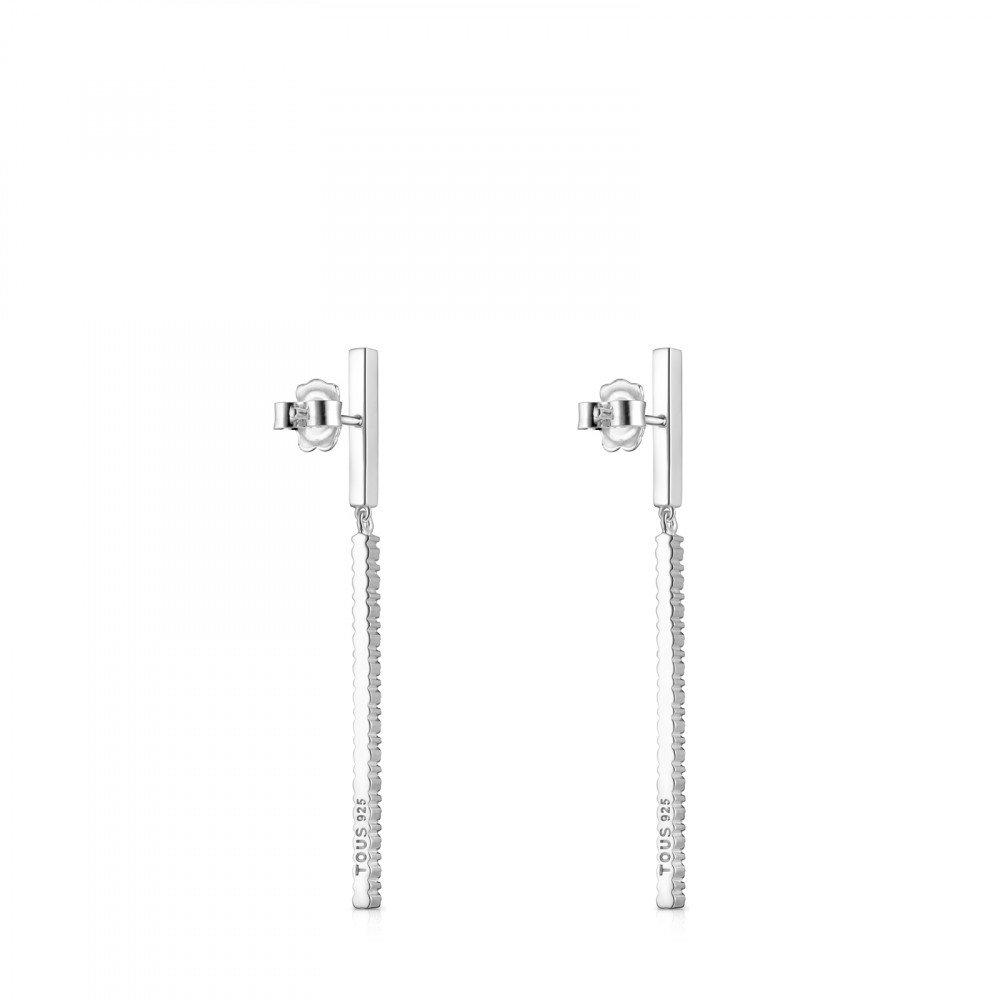 Tous Long Straight bar Earrings in Silver 912723570